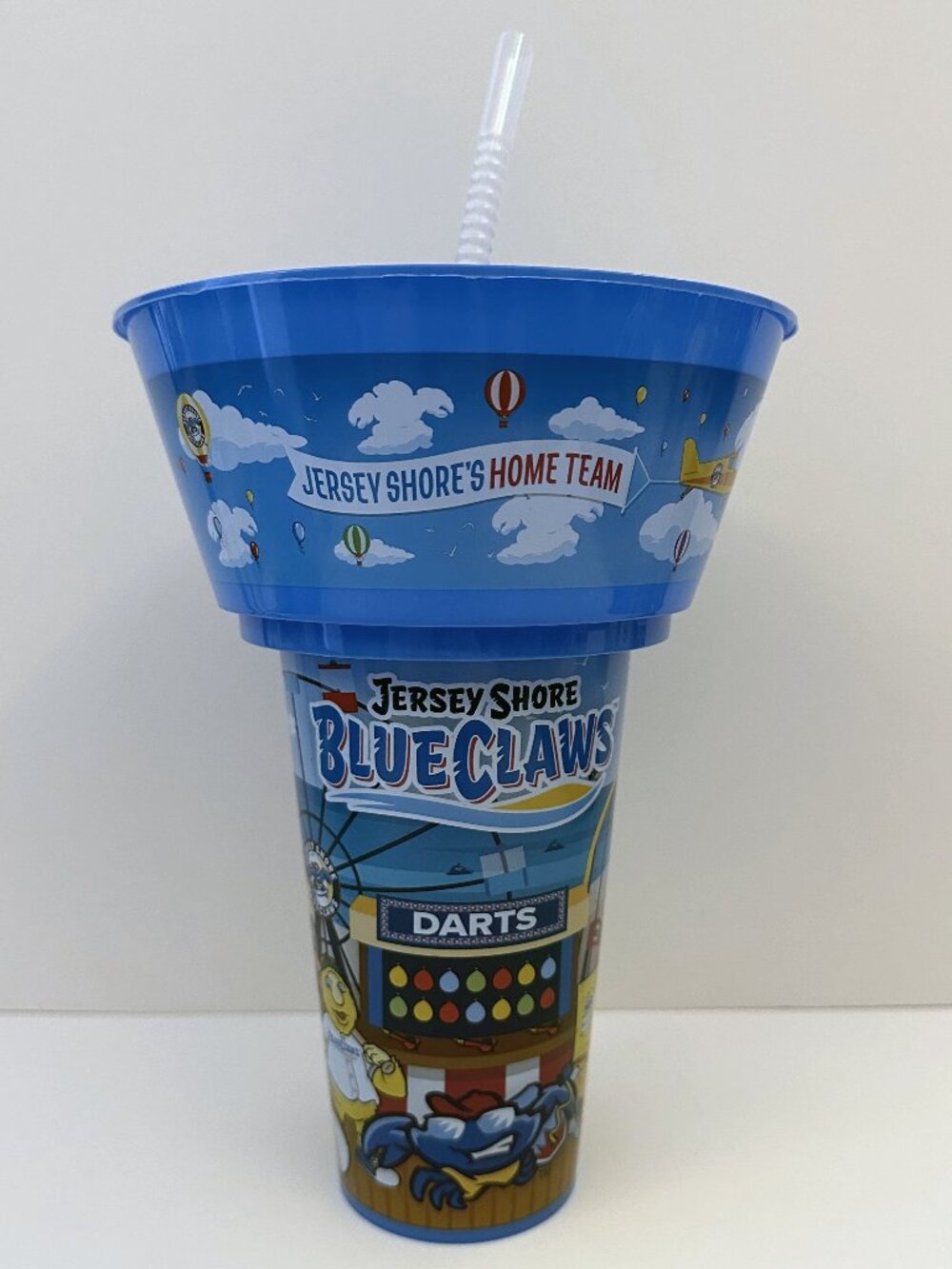 JERSEY SHORE BLUECLAWS Souvenir Cup Bowl Straw Blue Claws Lakewood MILB High-A